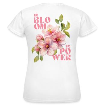 IN BLOOM - IN POWER - Women's T-Shirt - white - Back - AI Model Female 172 dark (172cm)