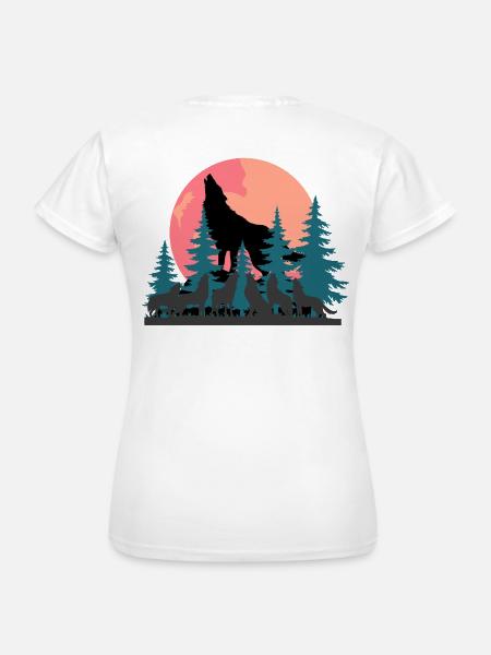 Sigura Design Wolf - Frauen T-Shirt - Weiß