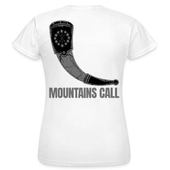 Mountain Call Horn – Caucasus Heritage - Women's T-Shirt - white - Back - AI Model Female 172 dark (172cm)