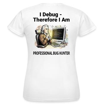 Retro Scholar sur Coding Console - fond clair - T-shirt Femme - blanc - Dos - AI Model Female 172 dark (172cm)