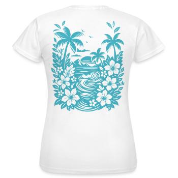 Beach Tropical Lagoon Silhouette - Women's T-Shirt - white - Back - AI Model Female 172 dark (172cm)