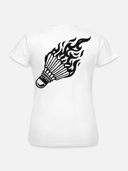 Flammen-Shuttlecock - Frauen T-Shirt - Weiß