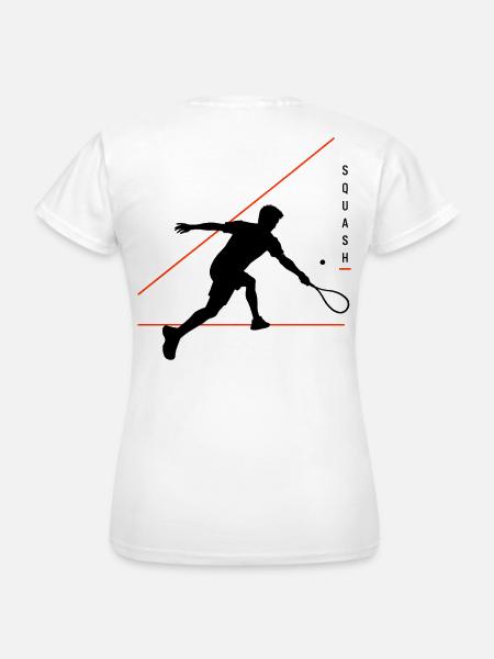 Squash Silhouette mit Neonlinien - Frauen T-Shirt - Weiß