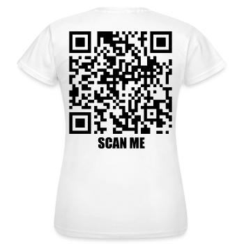 Message de citation – Vous m’avez scanné - T-shirt Femme - blanc - Dos - AI Model Female 172 dark (172cm)