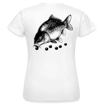 Karpfen zum Mittagessen - Frauen T-Shirt - Weiß - Hinten - AI Model Female 172 dark (172cm)