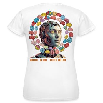 Magie cérébrale de l’IA en orbite colorée - T-shirt Femme - blanc - Dos - AI Model Female 172 dark (172cm)