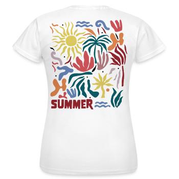 Summer tropical - Women's T-Shirt - white - Back - AI Model Female 172 dark (172cm)