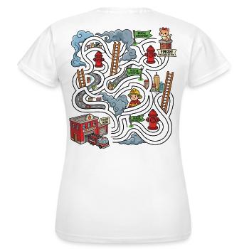 Rettungslabyrinth-Brandort - Frauen T-Shirt - Weiß - Hinten - AI Model Female 172 dark (172cm)