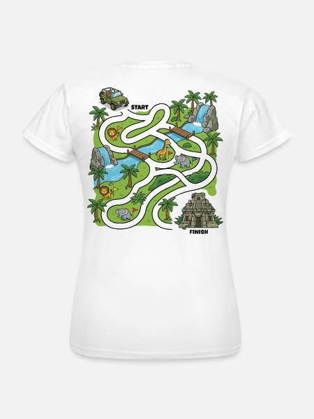 Dschungelsafari-Labyrinth - Frauen T-Shirt - Weiß