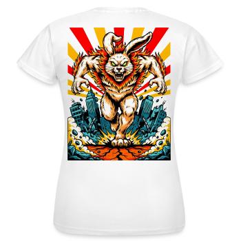 Monsterhase Wut - Frauen T-Shirt - Weiß - Hinten - AI Model Female 172 dark (172cm)