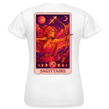 Tarot Sagittaire - T-shirt Femme - blanc - Dos - AI Model Female 172 dark (172cm)