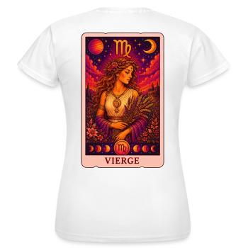 Tarot Vierge - T-shirt Femme - blanc - Dos - AI Model Female 172 dark (172cm)