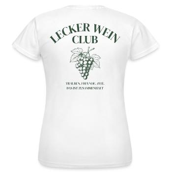 Lecker Wein Club Weinliebhaber Design Geschenk - Frauen T-Shirt - Weiß - Hinten - AI Model Female 172 dark (172cm)