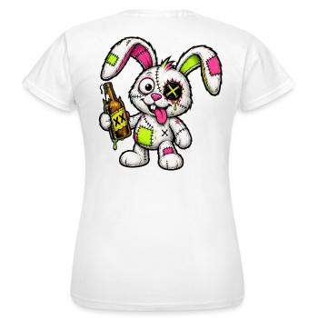 Lapin zombie patchwork avec bouteille - T-shirt Femme - blanc - Dos - AI Model Female 172 dark (172cm)