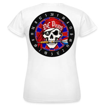 Pirate Skull on Dartboard - Women's T-Shirt - white - Back - AI Model Female 172 dark (172cm)