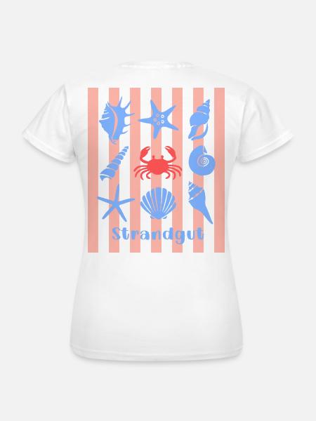 Strandgut Muscheln Seesterne und Krebs - Frauen T-Shirt - Weiß