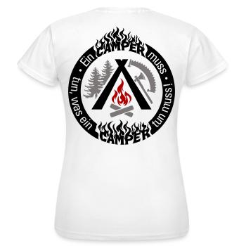 Drôle de camping-car : configuration individuelle 3 couleurs - T-shirt Femme - blanc - Dos - AI Model Female 172 dark (172cm)
