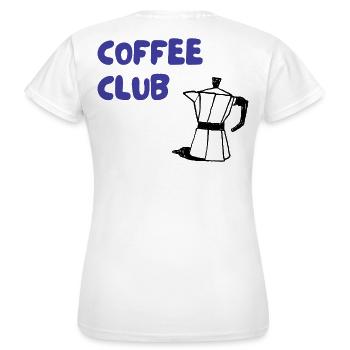 Coffee Club Mokka Illustration - Frauen T-Shirt - Weiß - Hinten - AI Model Female 172 dark (172cm)