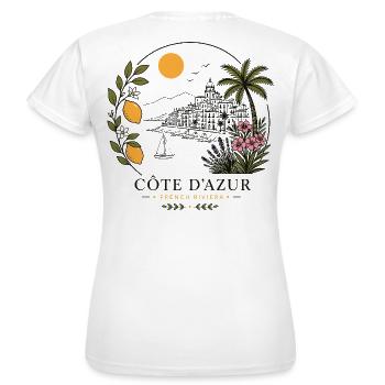 Côte d’Azur Küstenpanorama - Frauen T-Shirt - Weiß - Hinten - AI Model Female 172 dark (172cm)