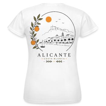Alicante Küste - Frauen T-Shirt - Weiß - Hinten - AI Model Female 172 dark (172cm)