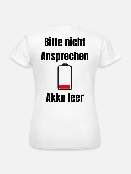 Niedrige Batterie Silhouette - Frauen T-Shirt - Weiß