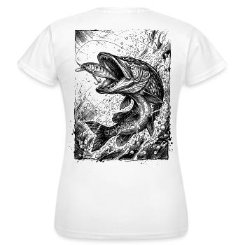 Pike on the Wobbler | Classic Collection - Women's T-Shirt - white - Back - AI Model Female 172 dark (172cm)
