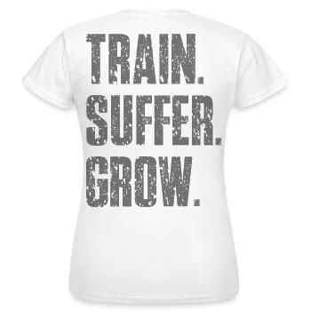 Train Suffer Grow Grunge Theme - Gray - Women's T-Shirt - white - Back - AI Model Female 172 dark (172cm)