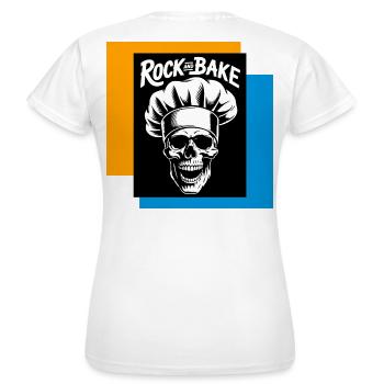 Rock and Bake Schädelkoch - Frauen T-Shirt - Weiß - Hinten - AI Model Female 172 dark (172cm)
