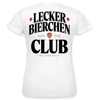 Lecker Bierchen Club Bier Spruch JGA Malle Bier - Women's T-Shirt - white - Back - AI Model Female 172 dark (172cm)