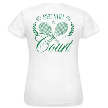 On se voit au Club de Tennis Court - T-shirt Femme - blanc - Dos - AI Model Female 172 dark (172cm)