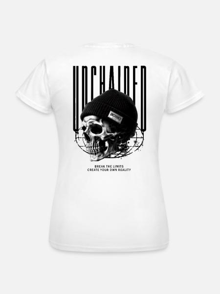 Schädel im Beanie Unchained - Frauen T-Shirt - Weiß
