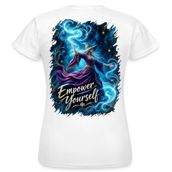 Empower Yourself – Zaubernde Kraft - Frauen T-Shirt - Weiß - Hinten - AI Model Female 172 dark (172cm)