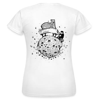 Pianist – Musikalischer Asteroid - Frauen T-Shirt - Weiß - Hinten - AI Model Female 172 dark (172cm)