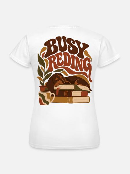 Busy Reading Dachshund - Frauen T-Shirt - Weiß