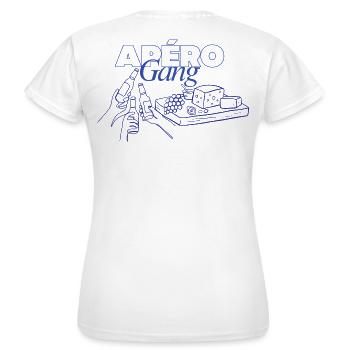Apéro Gang Bier - Frauen T-Shirt - Weiß - Hinten - AI Model Female 172 dark (172cm)