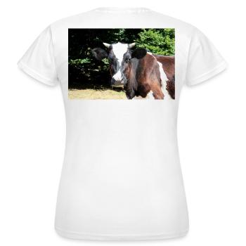 Affiche de vache - T-shirt Femme - blanc - Dos - AI Model Female 172 dark (172cm)