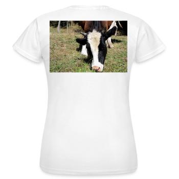 Affiche de vache - T-shirt Femme - blanc - Dos - AI Model Female 172 dark (172cm)
