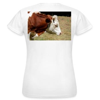 Affiche de vache - T-shirt Femme - blanc - Dos - AI Model Female 172 dark (172cm)