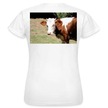 Affiche de vache - T-shirt Femme - blanc - Dos - AI Model Female 172 dark (172cm)