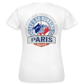 Auf geht's zum Paris-Marathon - Frauen T-Shirt - Weiß - Hinten - AI Model Female 172 dark (172cm)