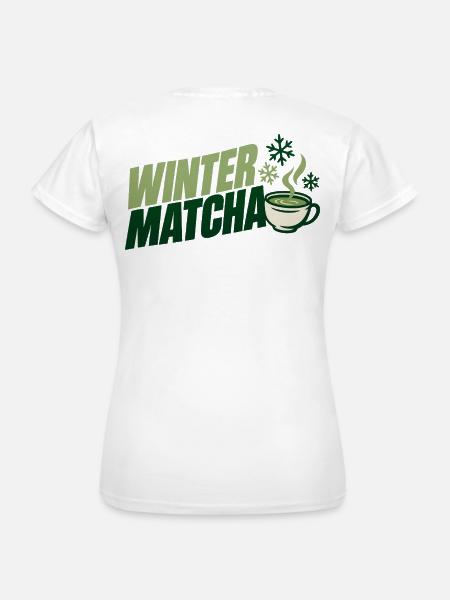 Grüne Winter Matcha Tasse - Frauen T-Shirt - Weiß