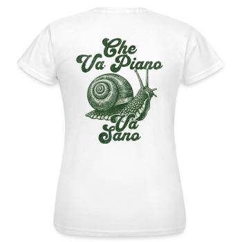 Che va piano va sano - Women's T-Shirt - white - Back - AI Model Female 172 dark (172cm)