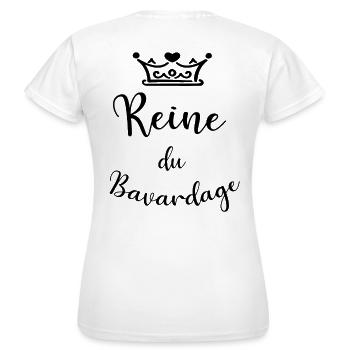 Reine du bavardage - T-shirt Femme - blanc - Dos - AI Model Female 172 dark (172cm)