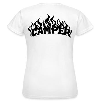 Camper Flames - T-shirt Femme - blanc - Dos - AI Model Female 172 dark (172cm)