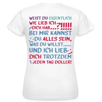 Do you know? - Women's T-Shirt - white - Back - AI Model Female 172 dark (172cm)