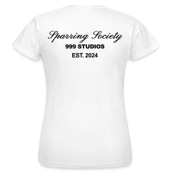 Sparring Gesellschaft Weißer Druck - Frauen T-Shirt - Weiß - Hinten - AI Model Female 172 dark (172cm)