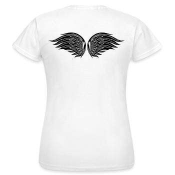 Engelsflügel, Flügel, Christkind, Weihnachten. - Frauen T-Shirt - Weiß - Hinten - AI Model Female 172 dark (172cm)