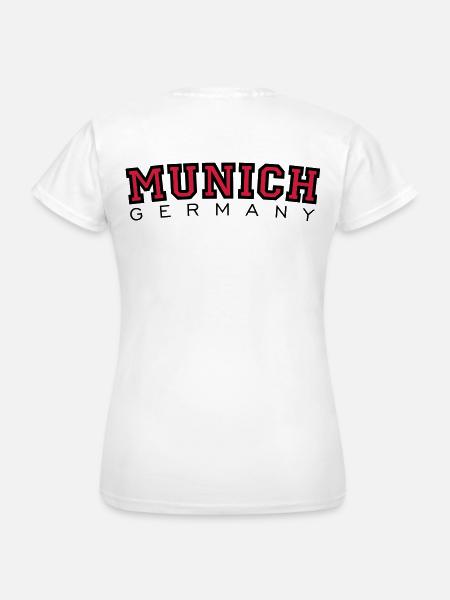 München Munich Germany (Schwarz/Rot) - Frauen T-Shirt - Weiß