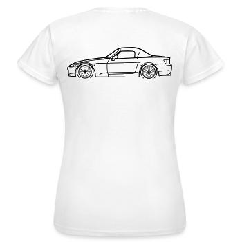 S2000 Line Silhouette – High-Rev JDM Art - Women's T-Shirt - white - Back - AI Model Female 172 dark (172cm)