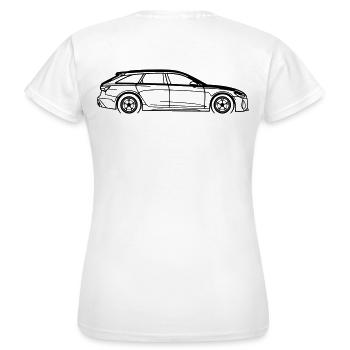 RS6 Line Silhouette – Minimalist Car Art - Frauen T-Shirt - Weiß - Hinten - AI Model Female 172 dark (172cm)